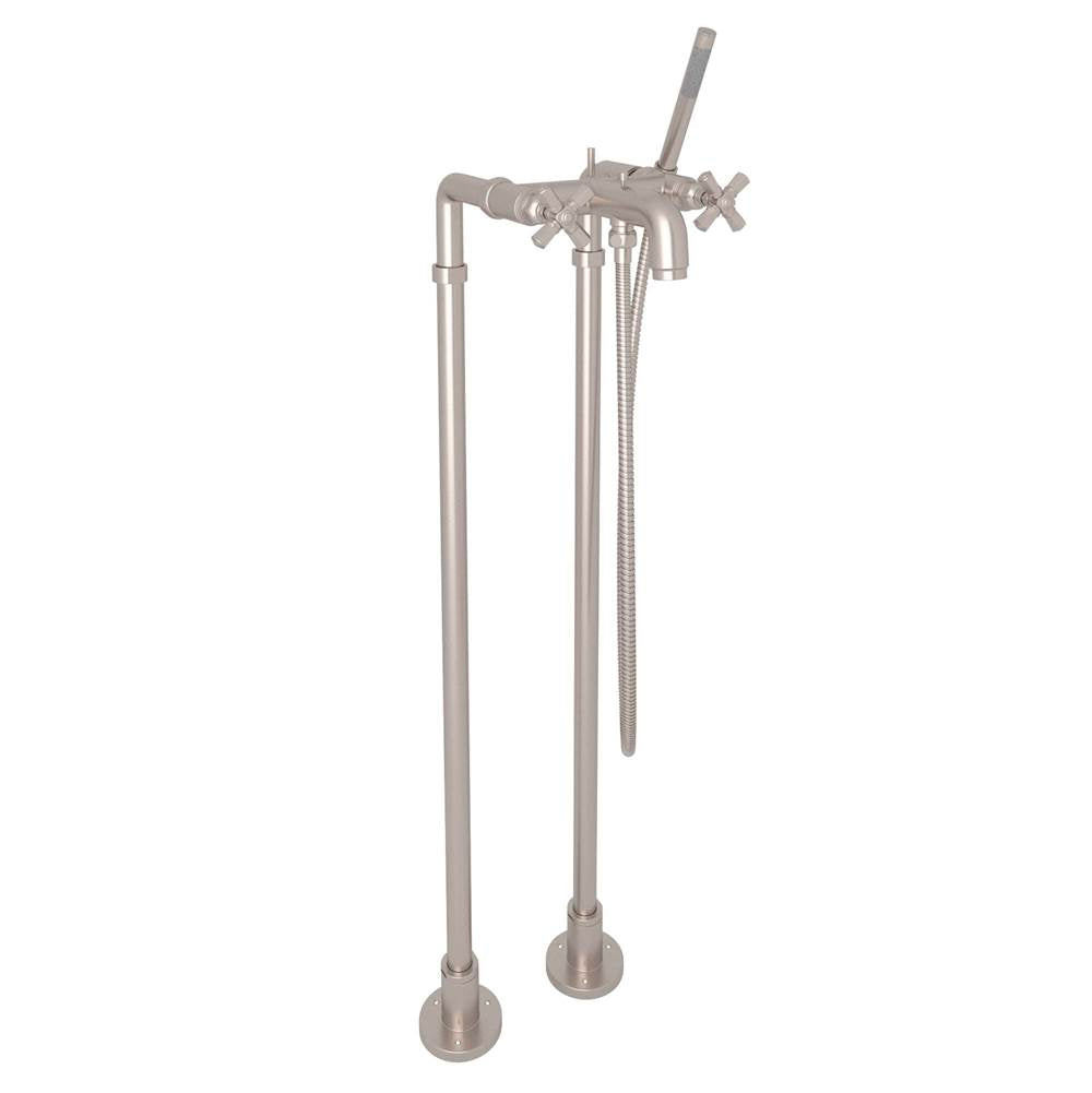 ROHL AKIT2302NXMSTN San Giovanni Floor Mount Tub Filler In Satin Nickel