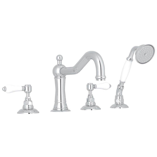 ROHL A1404LPAPC Acqui 4-Hole Deck Mount Tub Filler In Polished Chrome
