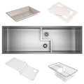 ROHL RUWKIT49162SB Culinario 50" Stainless Steel Chef/Workstation Sink With Accessories In Brushed Stainless Steel