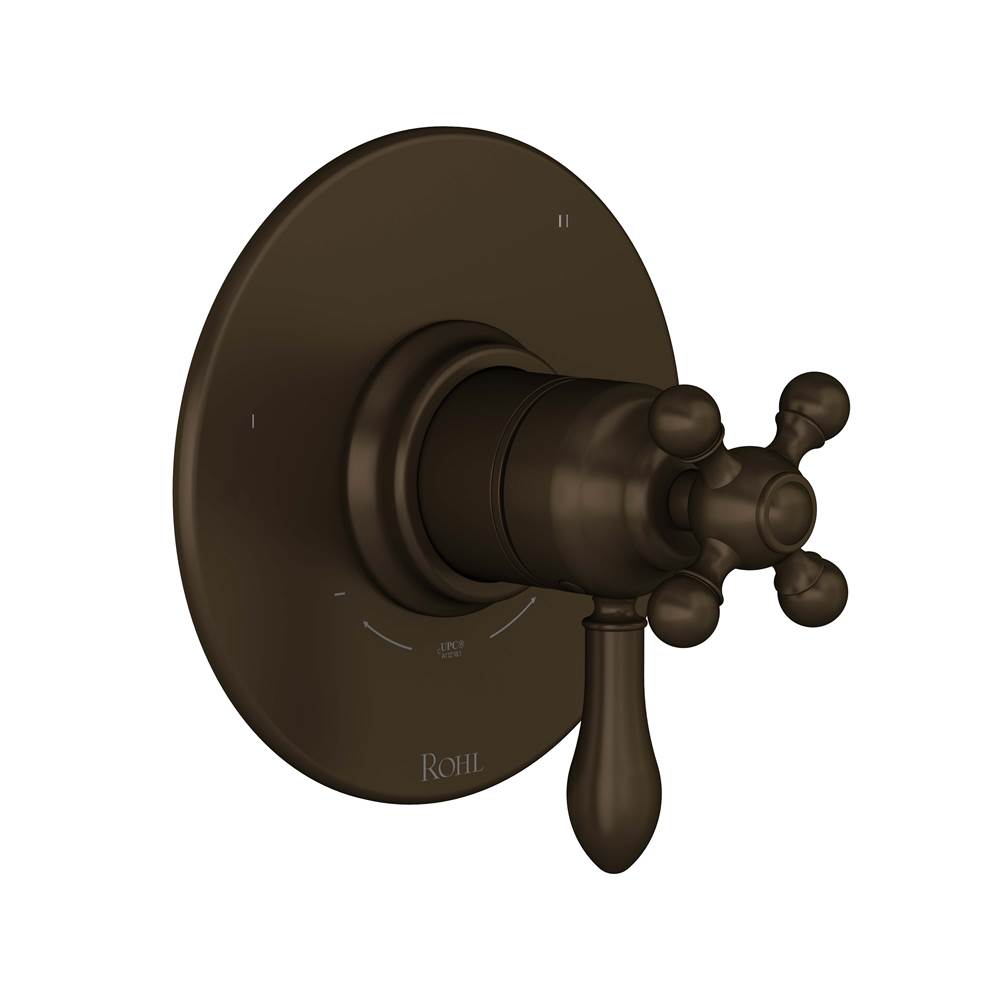 ROHL TAC47W1LMTCB Arcana 1/2" Therm & Pressure Balance Trim with 3 Functions (No Share) In Tuscan Brass