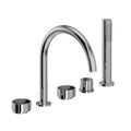 ROHL EC06D5IWPCN Eclissi 5-Hole Deck Mount Tub Filler With C-Spout In Polished Chrome/Satin Nickel