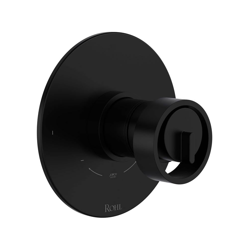ROHL TEC44W1IWMB Eclissi 1/2" Therm & Pressure Balance Trim with 2 Functions (No Share) In Matte Black