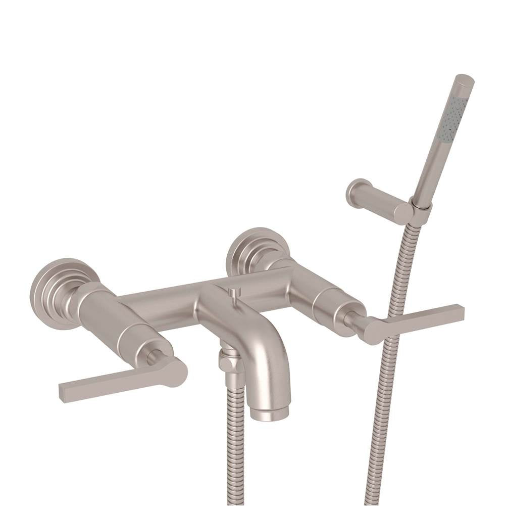 ROHL A2202LMSTN Lombardia Exposed Wall Mount Tub Filler In Satin Nickel
