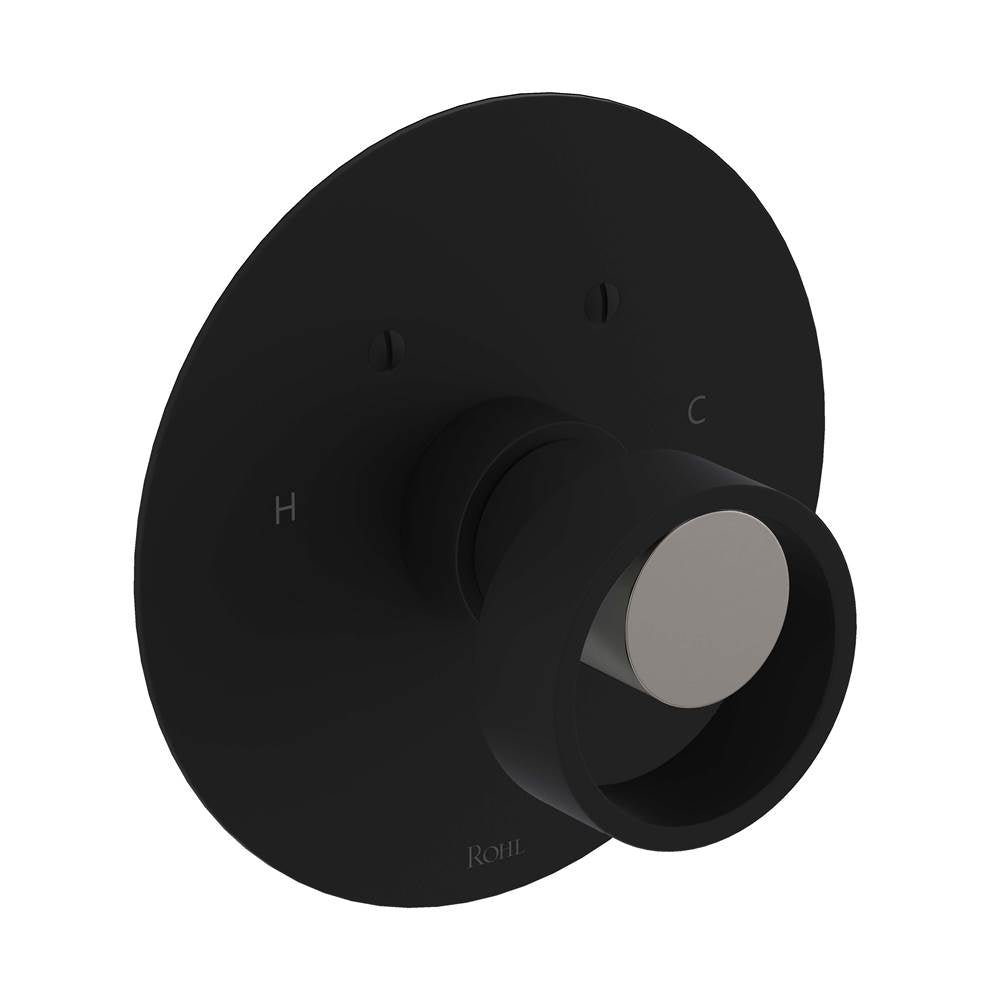 ROHL EC13W1IWMBN Eclissi 3/4" Thermostatic Trim Without Volume Control In Matte Black/Satin Nickel