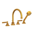 ROHL MB06D4LMSG Graceline 4-Hole Deck Mount Tub Filler In Satin Gold