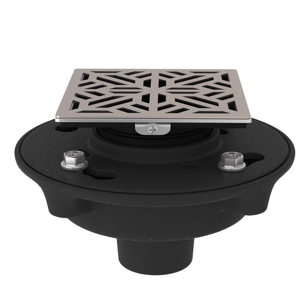 ROHL SDCI2-3144STN Cast Iron 2" No Hub Drain Kit With 3144 Mosaic Decorative Cover In Satin Nickel