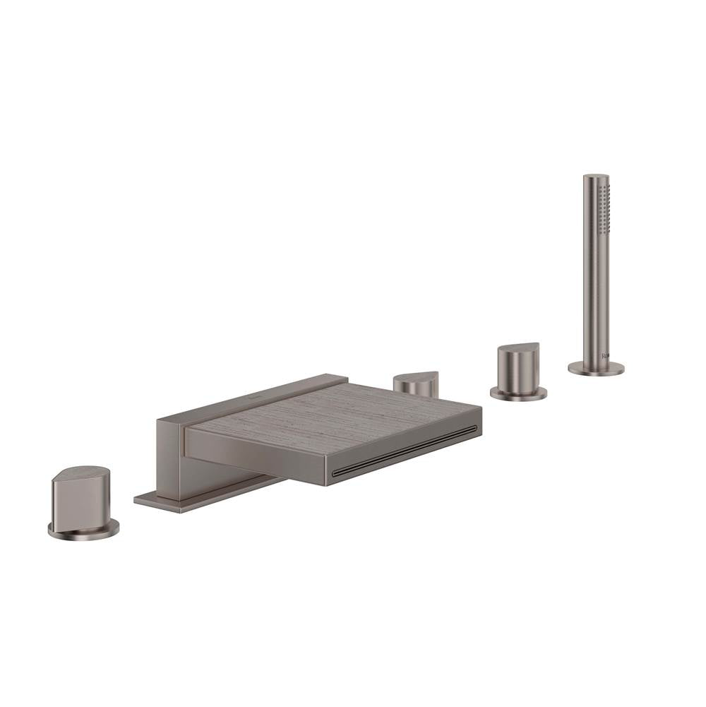 ROHL MI05D5WBSTN Miscelo 5-Hole Deck Mount Tub Filler In Satin Nickel