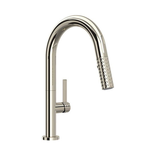 ROHL TE65D1LMPN Tenerife Pull-Down Bar/Food Prep Kitchen Faucet With C-Spout In Polished Nickel