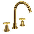 ROHL A2208XMULB-2 Lombardia Widespread Lavatory Faucet With C-Spout In Unlacquered Brass