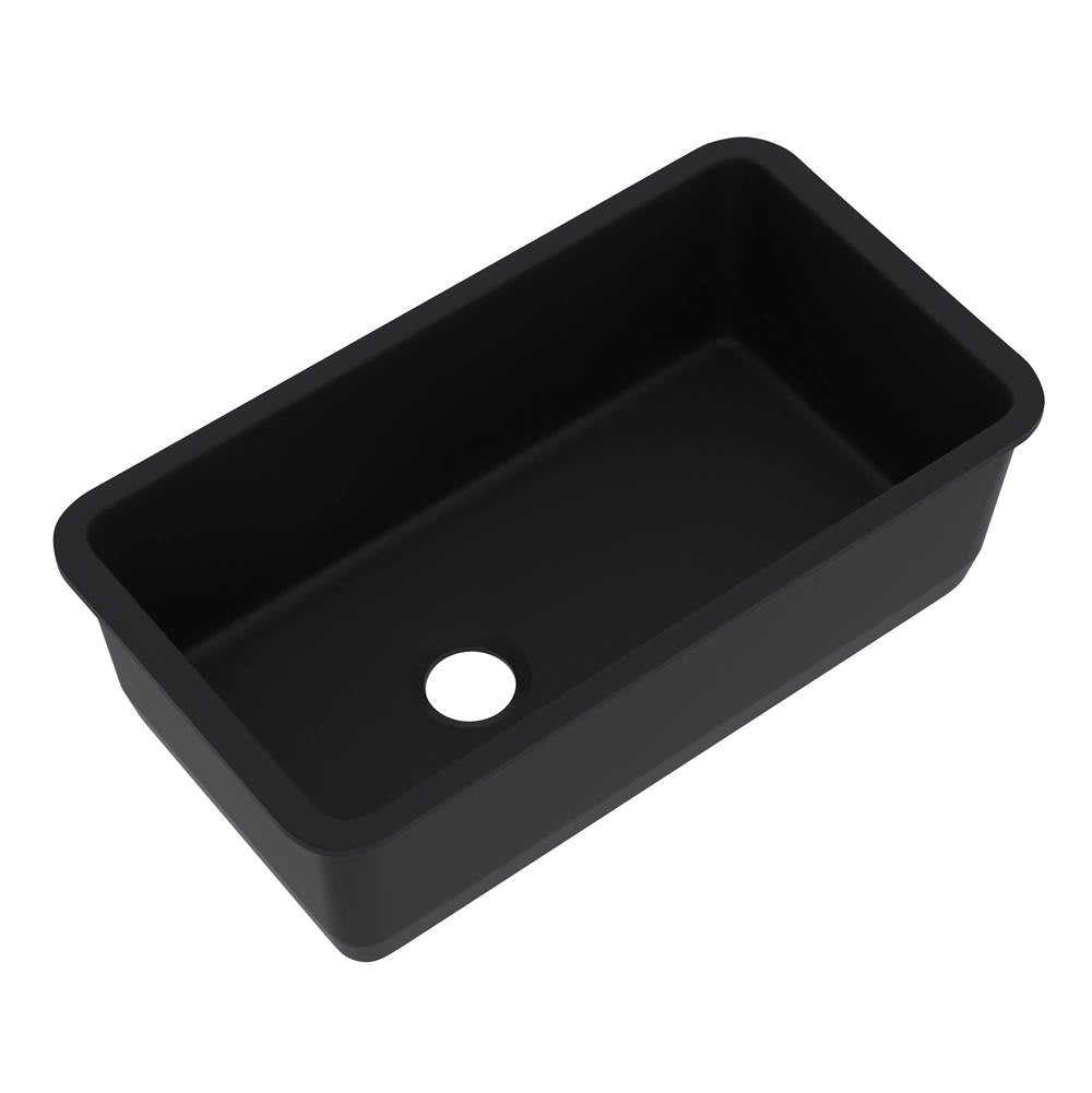 ROHL 6497-63 Allia 34" Fireclay Single Bowl Undermount Kitchen Sink In Satin Black