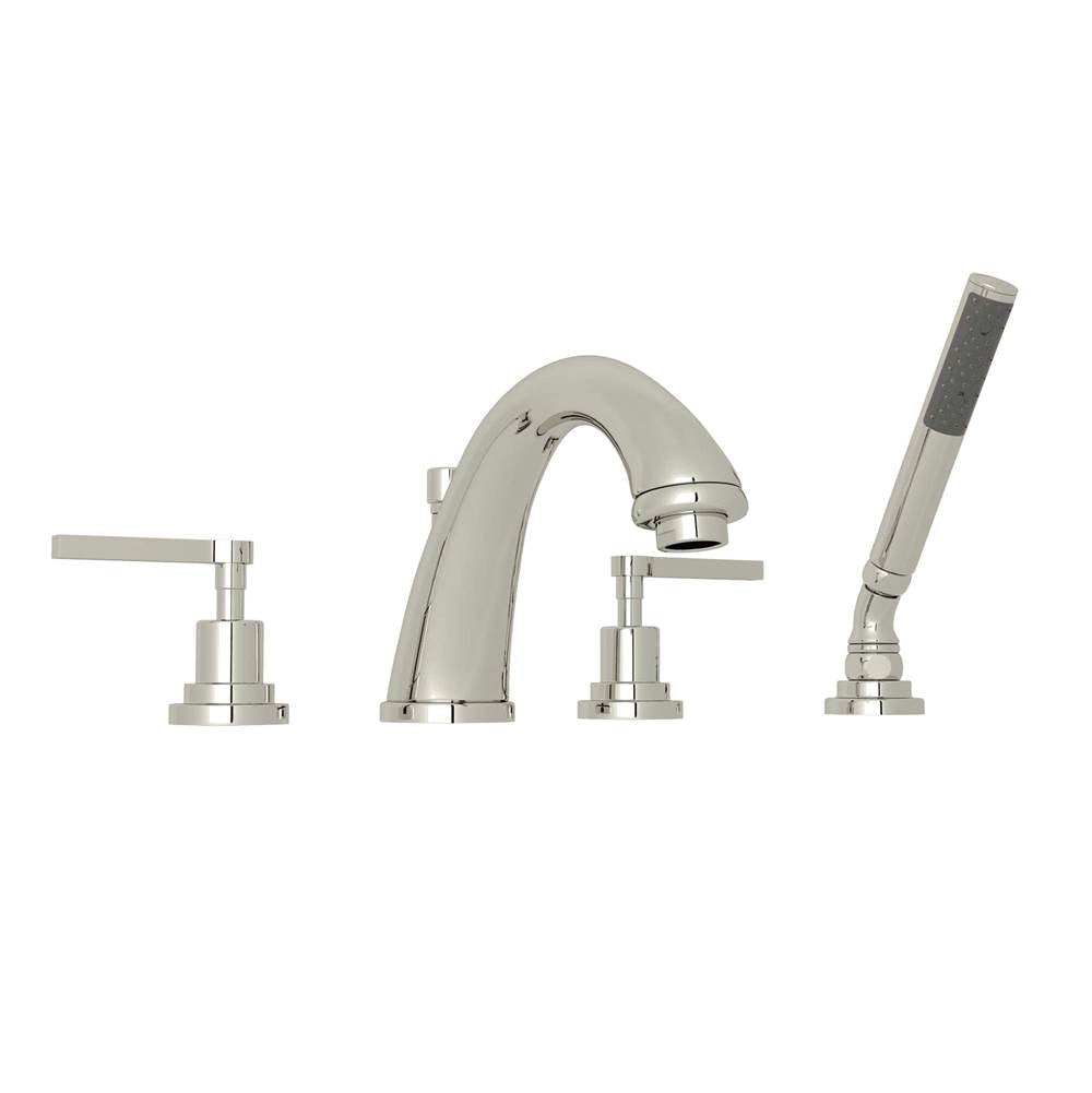 ROHL A1264LMPN Lombardia 4-Hole Deck Mount Tub Filler In Polished Nickel