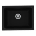 ROHL 6347-63 Allia 24" Fireclay Single Bowl Undermount Kitchen Or Laundry Sink In Satin Black