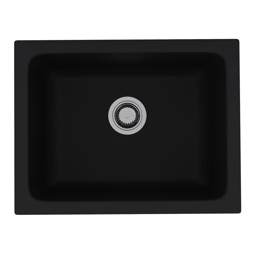 ROHL 6347-63 Allia 24" Fireclay Single Bowl Undermount Kitchen Or Laundry Sink In Satin Black