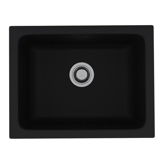 ROHL 6347-63 Allia 24" Fireclay Single Bowl Undermount Kitchen Or Laundry Sink In Satin Black