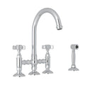 ROHL A1461XWSAPC-2 San Julio Bridge Kitchen Faucet With Side Spray In Polished Chrome