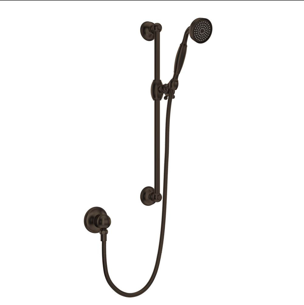 ROHL 1301ETCB Handshower Set With 22" Slide Bar and Single Function Handshower In Tuscan Brass