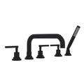 ROHL A2224LMMB Lombardia 5-Hole Deck Mount Tub Filler With U-Spout In Matte Black