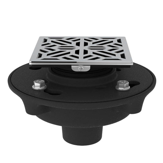 ROHL SDCI2-3144APC Cast Iron 2" No Hub Drain Kit With 3144 Mosaic Decorative Cover In Polished Chrome