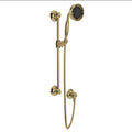 ROHL 1311ULB Handshower Set With 22" Slide Bar and 3-Function Handshower In Unlacquered Brass