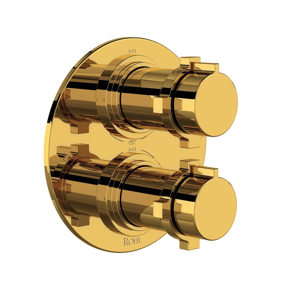 ROHL TLB46W1XMULB Lombardia 3/4" Therm & Pressure Balance Trim with 6 Functions (Shared) In Unlacquered Brass