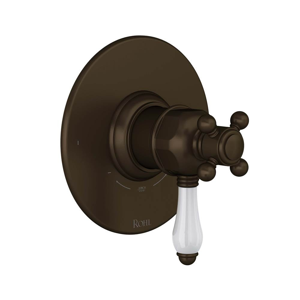 ROHL TTD44W1LPTCB 1/2" Therm & Pressure Balance Trim with 2 Functions (No Share) In Tuscan Brass