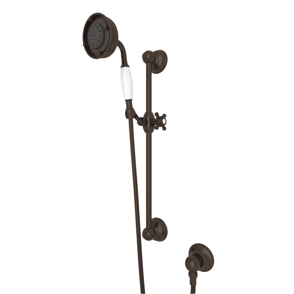 ROHL 1310TCB Handshower Set With 22" Slide Bar and 3-Function Handshower In Tuscan Brass