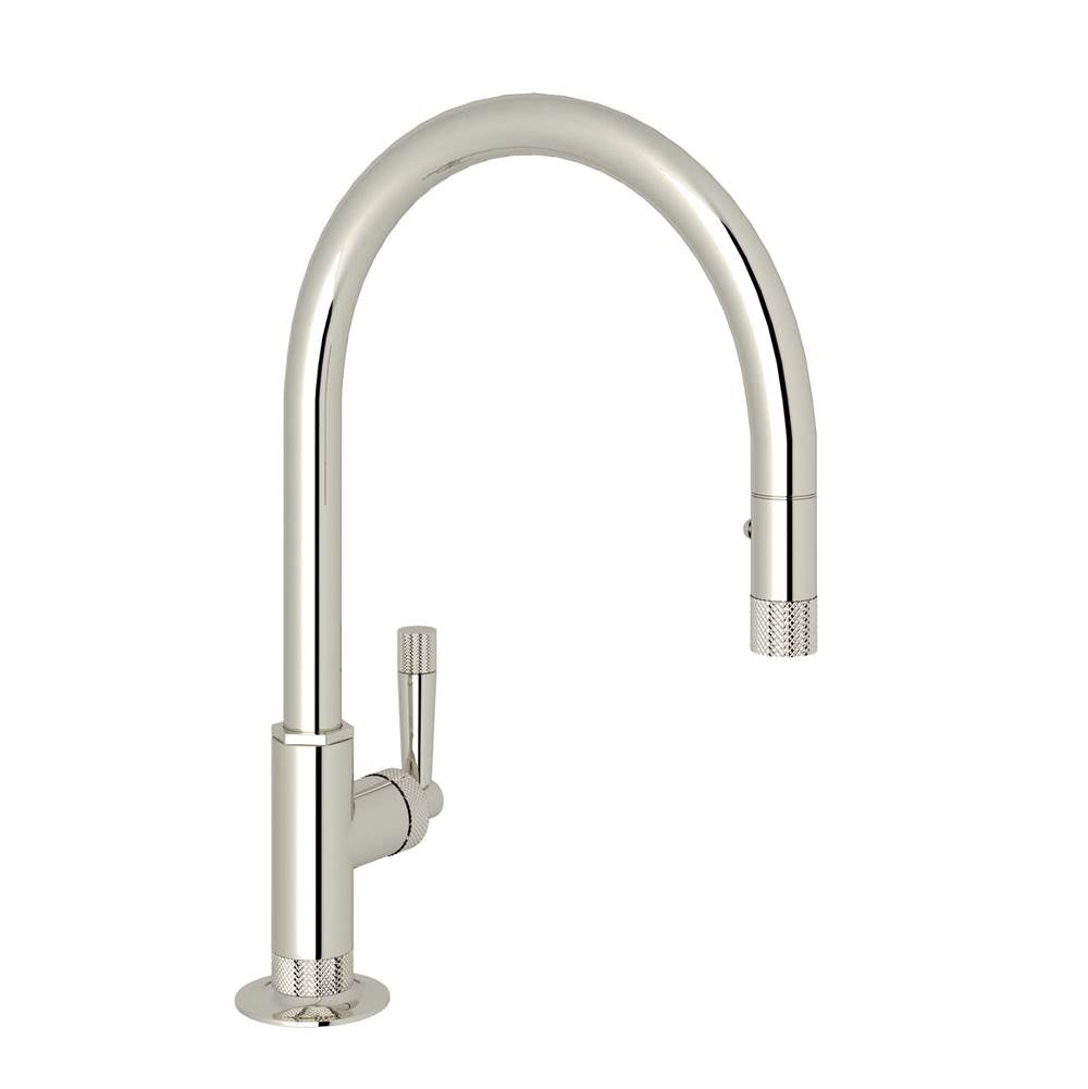 ROHL MB7930LMPN-2 Graceline Pull-Down Kitchen Faucet With C-Spout In Polished Nickel