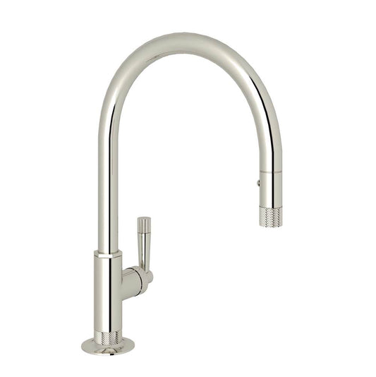 ROHL MB7930LMPN-2 Graceline Pull-Down Kitchen Faucet With C-Spout In Polished Nickel