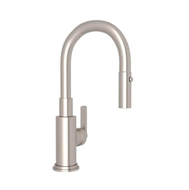 ROHL A3430SLMSTN-2 Lombardia Pull-Down Bar/Food Prep Kitchen Faucet In Satin Nickel