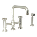 ROHL A3358IWWSPN-2 Campo Bridge Kitchen Faucet With Side Spray In Polished Nickel