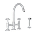 ROHL A1461XMWSAPC-2 San Julio Bridge Kitchen Faucet With Side Spray In Polished Chrome