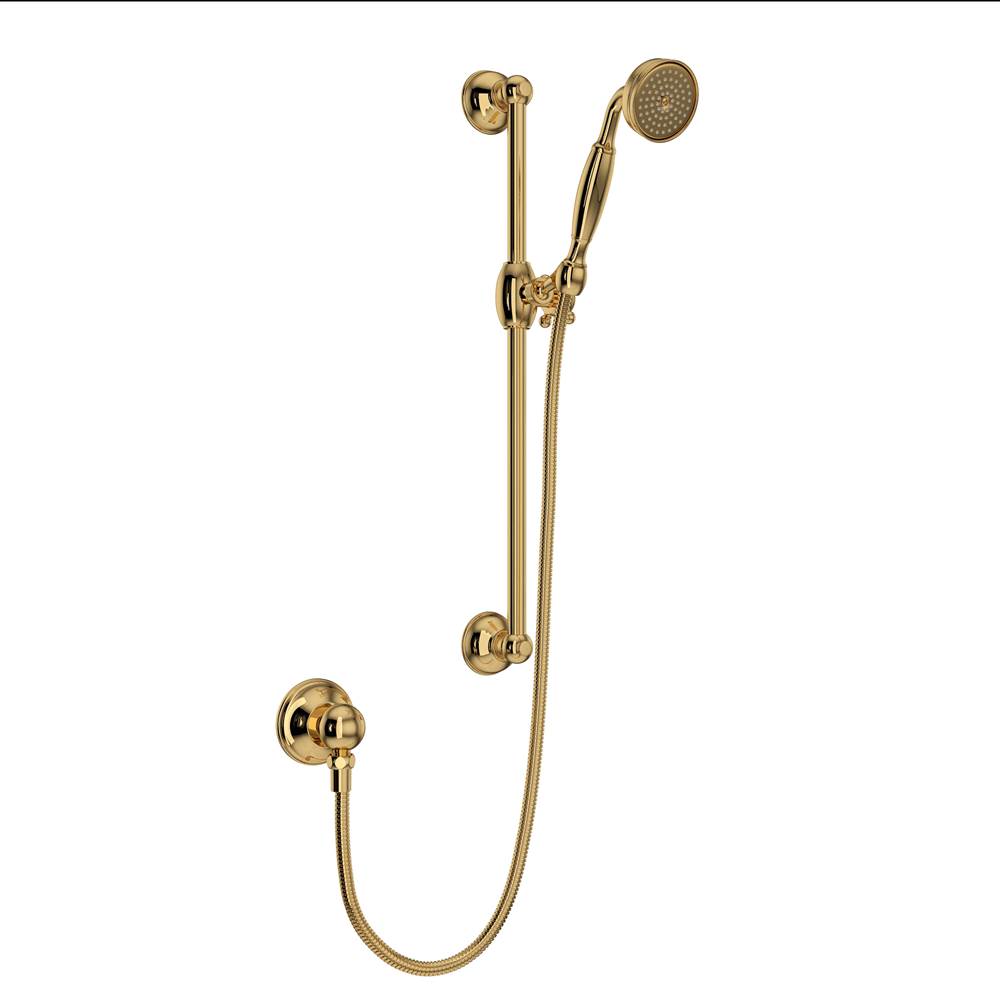 ROHL 1301EIB Handshower Set With 22" Slide Bar and Single Function Handshower In Italian Brass