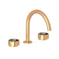 ROHL EC08D3IWSGC Eclissi Widespread Lavatory Faucet With C-Spout In Satin Gold/Polished Chrome