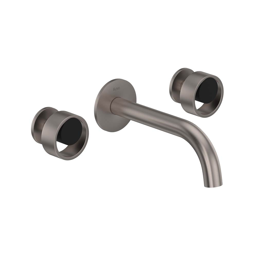 ROHL EC08W3IWSNB Eclissi Wall Mount Lavatory Faucet With C-Spout In Satin Nickel/Matte Black