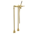 ROHL AKIT3302NILSUB Campo Floor Mount Tub Filler In Satin Unlacquered Brass