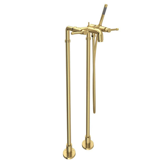 ROHL AKIT3302NILSUB Campo Floor Mount Tub Filler In Satin Unlacquered Brass