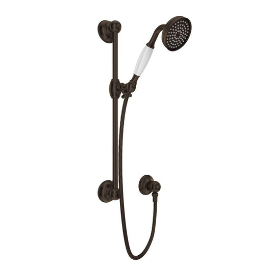 ROHL 1300ETCB Handshower Set With 22" Slide Bar and Single Function Handshower In Tuscan Brass