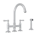 ROHL A1461LMWSAPC-2 San Julio Bridge Kitchen Faucet With Side Spray In Polished Chrome