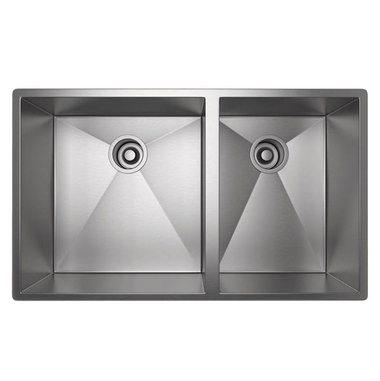 ROHL RSS3118SB Forze 31" Double Bowl Stainless Steel Kitchen Sink In Brushed Stainless Steel
