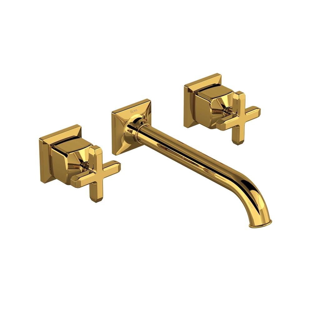 ROHL TAP08W3XMULB Apothecary Wall Mount Lavatory Faucet Trim In Unlacquered Brass