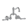 ROHL A1418LMAPC-2 Acqui Wall Mount Bridge Lavatory Faucet With Column Spout In Polished Chrome