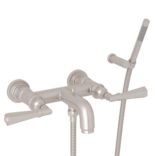 ROHL A2302LMSTN San Giovanni Exposed Wall Mount Tub Filler In Satin Nickel