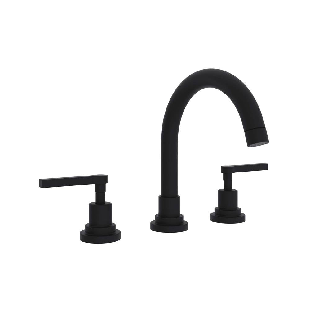 ROHL A2228LMMB-2 Lombardia Widespread Lavatory Faucet With C-Spout In Matte Black