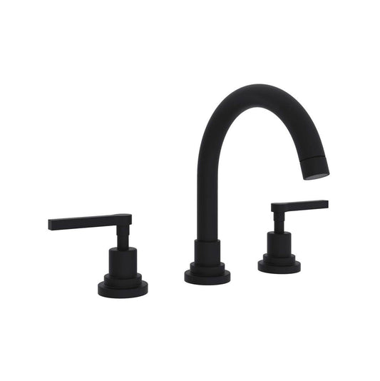 ROHL A2228LMMB-2 Lombardia Widespread Lavatory Faucet With C-Spout In Matte Black