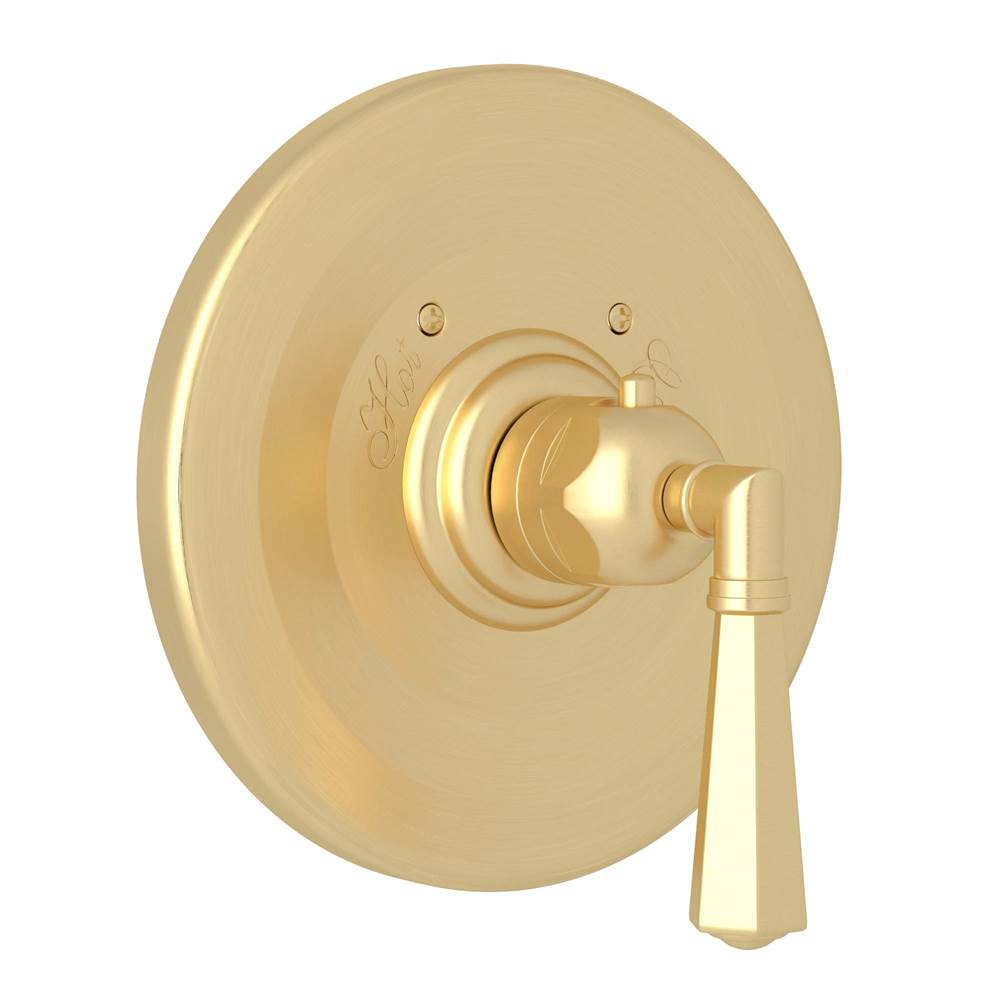 ROHL A4814LMSUB Palladian 3/4" Thermostatic Trim Without Volume Control In Satin Unlacquered Brass