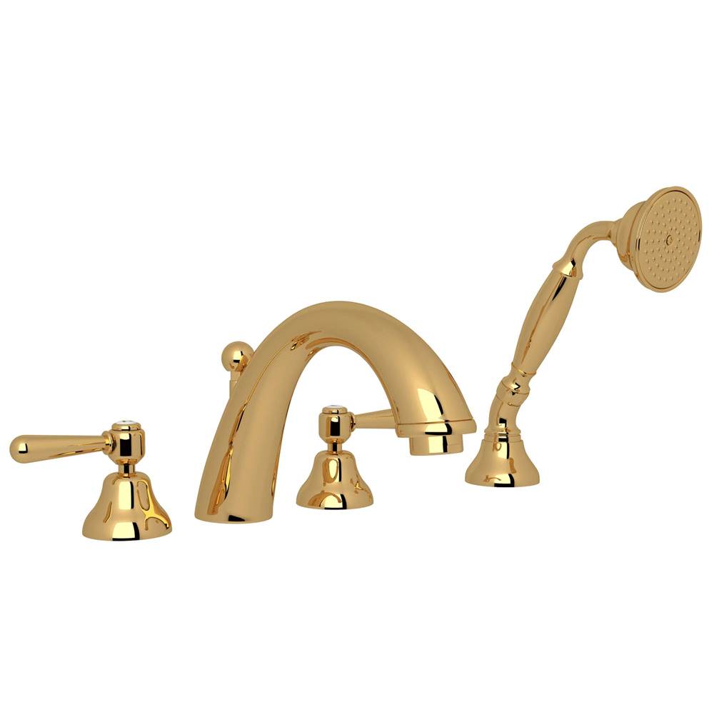 ROHL A2764LMIB Verona 4-Hole Deck Mount Tub Filler In Italian Brass