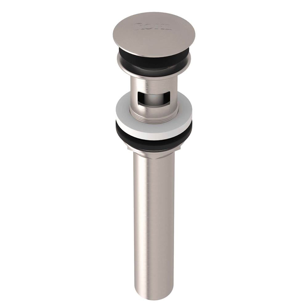 ROHL 5447STN Push Drain With Overflow In Satin Nickel