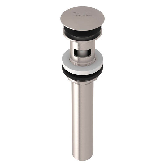 ROHL 5447STN Push Drain With Overflow In Satin Nickel