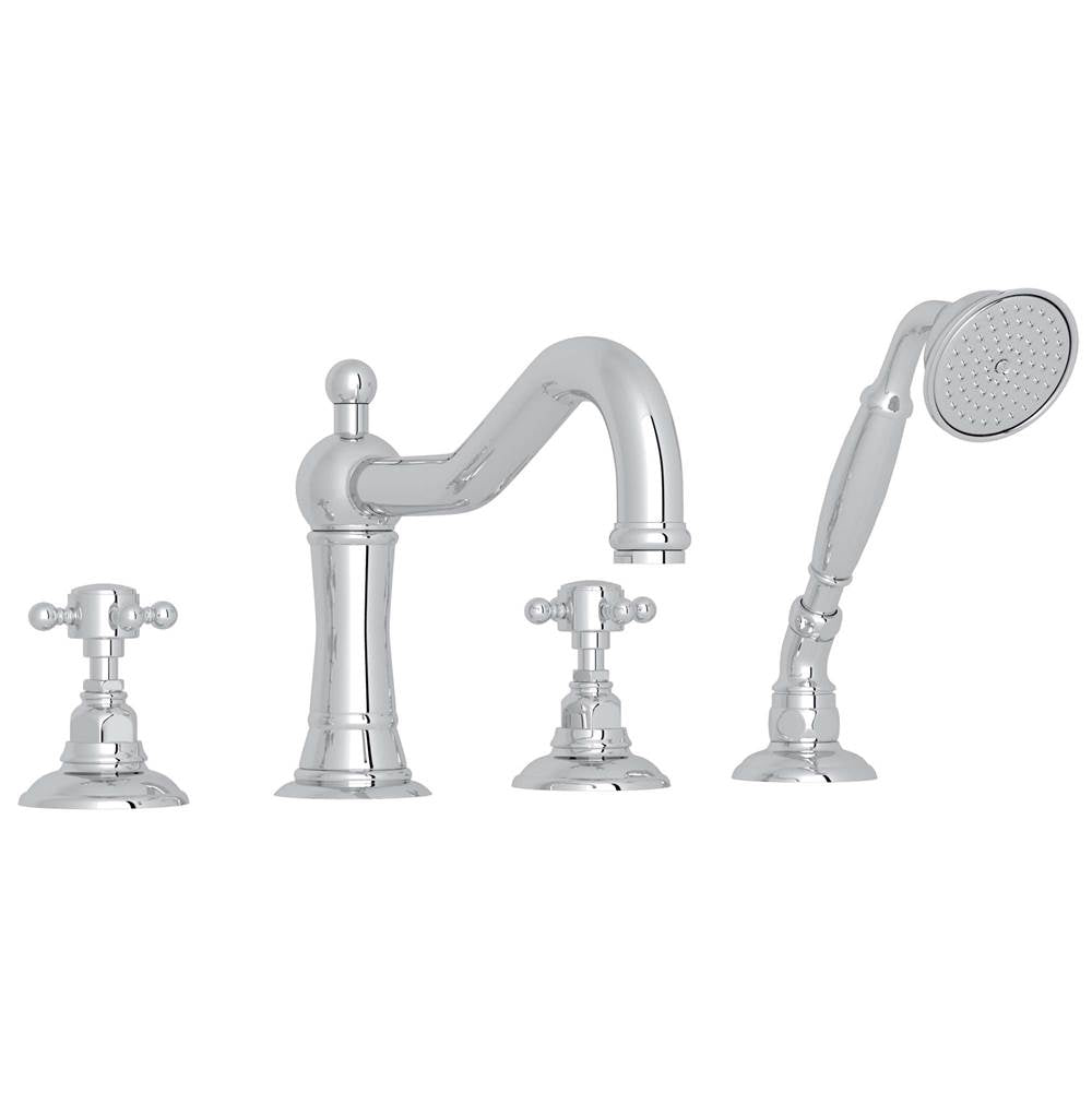 ROHL A1404XMAPC Acqui 4-Hole Deck Mount Tub Filler In Polished Chrome