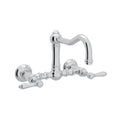 ROHL A1456LMAPC-2 Acqui Wall Mount Bridge Kitchen Faucet With Column Spout In Polished Chrome